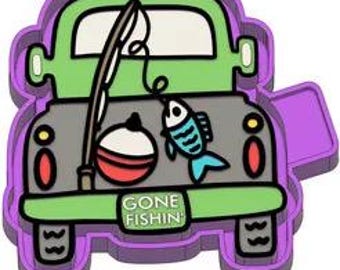 Gone Fishing Car Freshie Silicone mold, Molds for Freshies, Aroma Beads Mold, Silicone Freshie Mold, Retro Mold