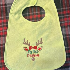 Baby’s First Holiday Bibs handmade custom bibs