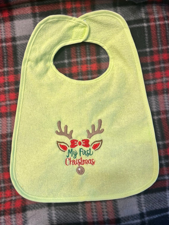 Babys First Holiday Bibs Handmade Custom Bibs Etsy UK