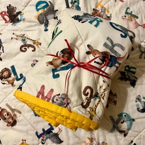 Alphabet Animals Quilt handmade baby blanket