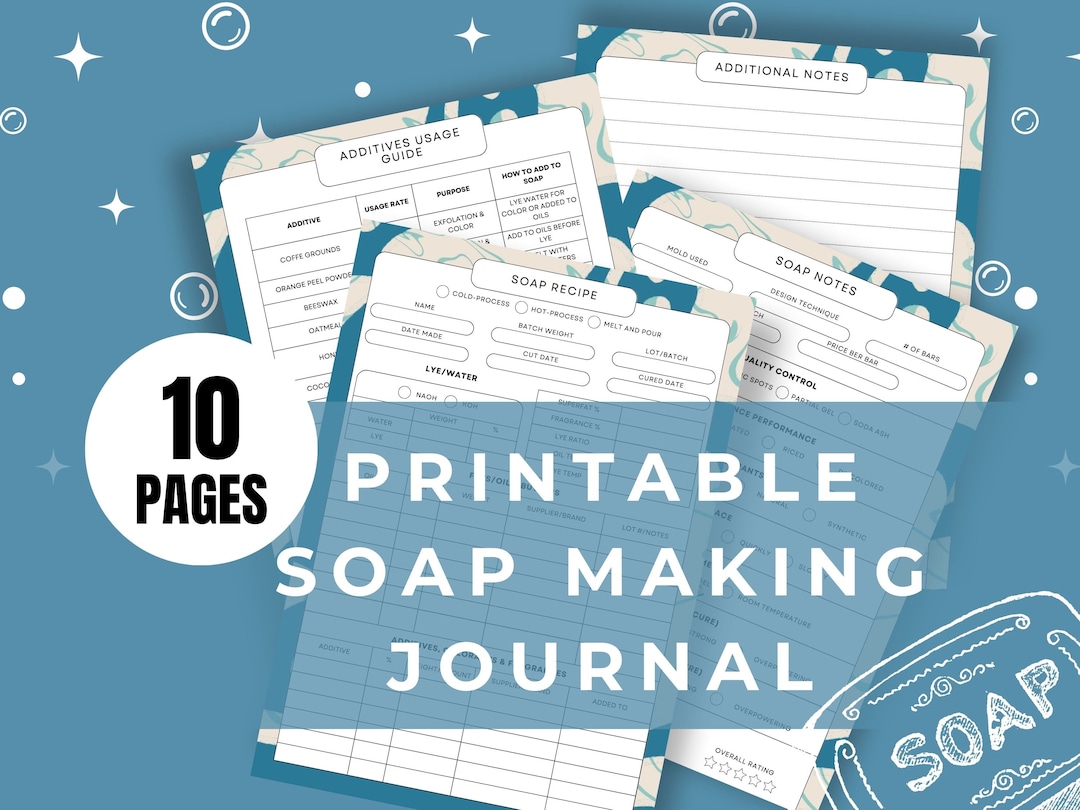 Soap Making Journal, Soap Making Recipe, Soap Making Cheat Sheet, Soap