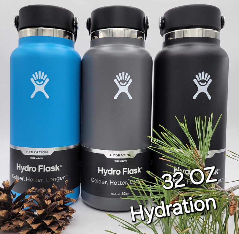 Custom Laser Engraved Hydro Flask Wide Mouth Hydration Water Bottle
