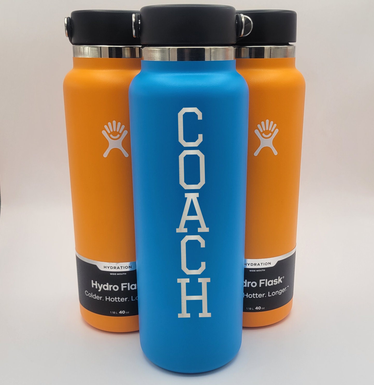SPORTS Laser Engraved Hydro Flask Wide Mouth Hydration Water Bottle