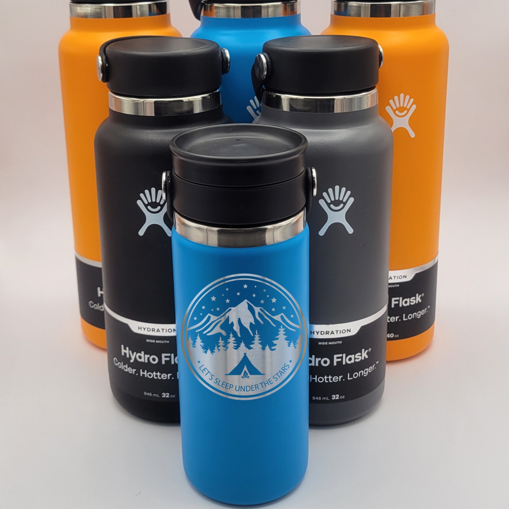 Custom Laser Engraved Hydro Flask Wide Mouth Hydration Water Bottle