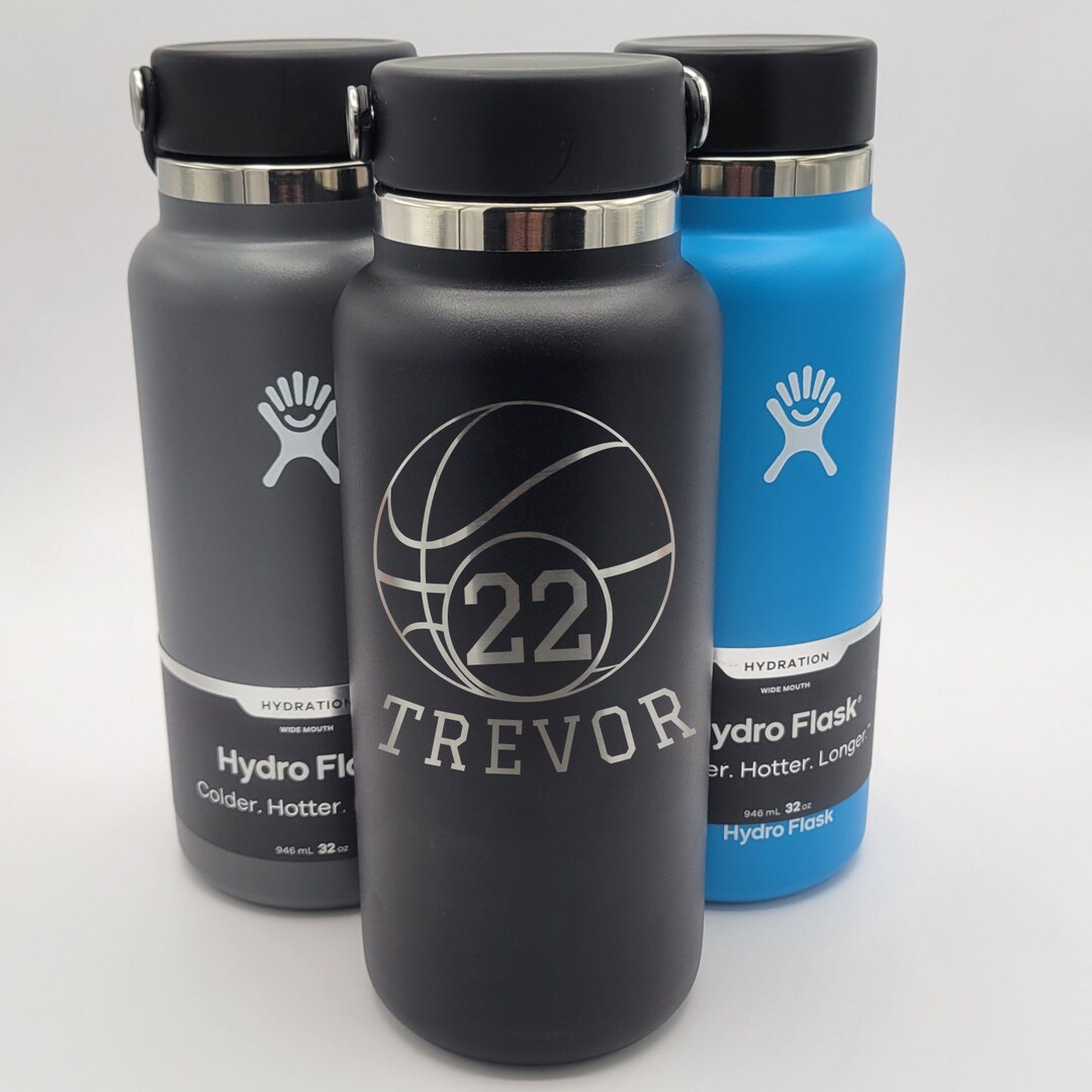 SPORTS Laser Engraved Hydro Flask Wide Mouth Hydration Water Bottle