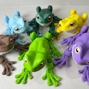 Articulating White's Tree Frog 3D Printed Fidget