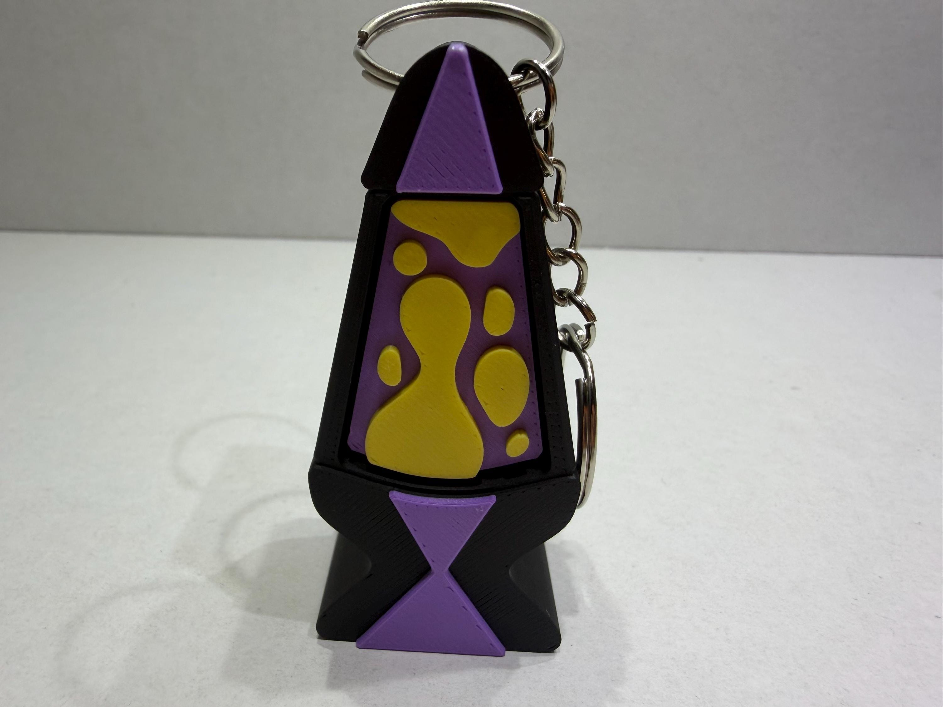 3D Printed Lava Lamp Clicker Keychain | Retro Fidget Accessory (glow ...