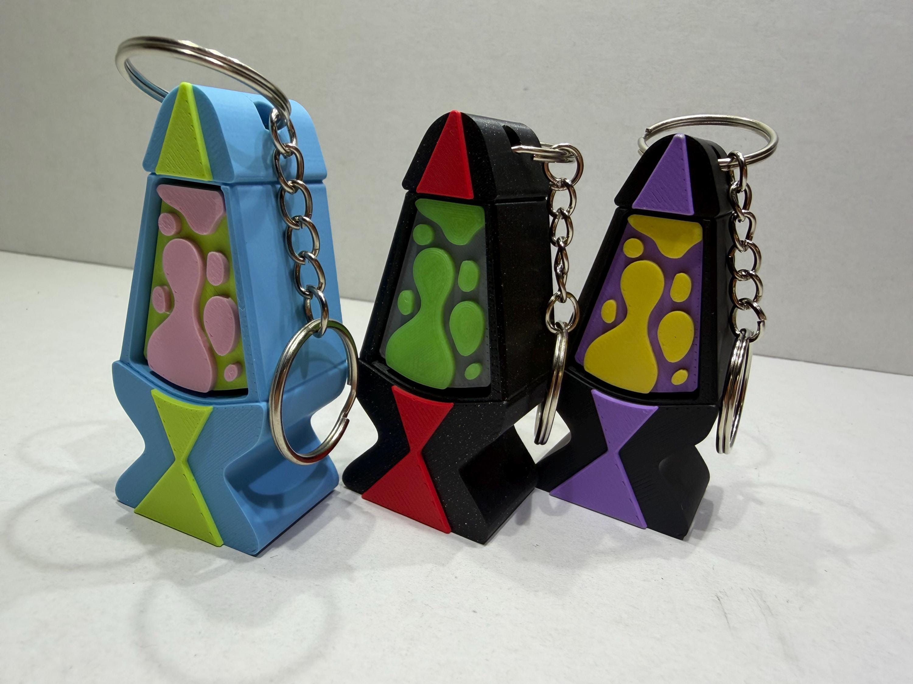 3D Printed Lava Lamp Clicker Keychain | Retro Fidget Accessory (glow ...