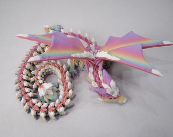 3D Printed Articulating Crystal Wolf Dragon – Fantasy Shelf Decor