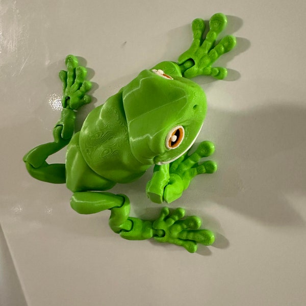 Articulating White's Tree Frog 3D Printed Fidget