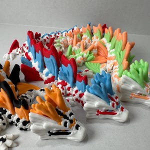 3D Printed Articulating Koi Fish Dragon – Elegant Fantasy Decor Gift