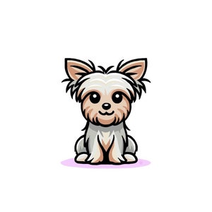 Adorable Yorkie Art | Digital Download | Yorkshire Terrier Drawing