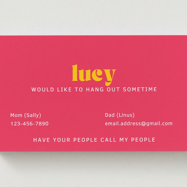 Personalized Play Date Cards for Kids | Camp Contact Card | Unique Stocking Stuffer