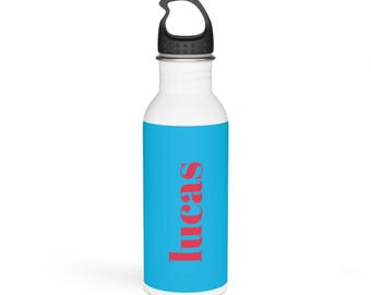 Personalized Kids Water Bottle: Stainless Steel Tumbler, Camp & School