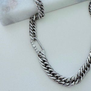 Crystal Carabiner Charm Necklace or Bracelet  |  Silver Layering Chain  |  Add Your Own Charms!