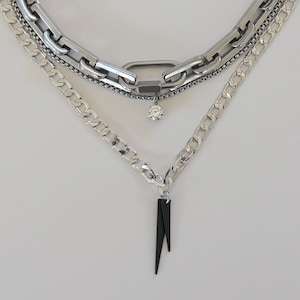 Silver Solitaire Necklace Set