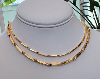 Gold Bar Link-Halskette |  Minimalist Halskette |  Klassische Gold Halskette