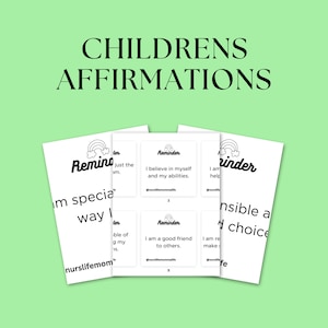 Donnez du pouvoir aux enfants avec 50 affirmations quotidiennes modifiables - Améliorez les pensées des enfants avec des rappels quotidiens positifs"