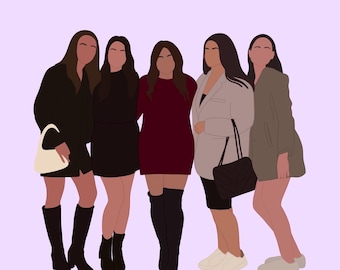 Custom Faceless Digital Portrait – Personalized Minimalist Artwork, Digital Download, Gift for Friends & Family