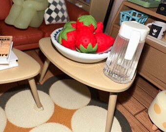 Handmade Polymer Clay Miniature Strawberry – Tiny Dollhouse Fruit Accessory