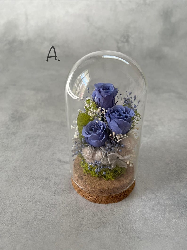 Personalized Message Preserved Rose Glass Dome, Birthday, Wedding ...