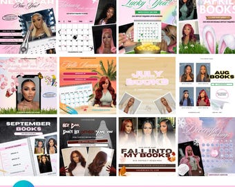 Plantillas editables de folletos de reservas, peluquería, maquillaje, uñas (Canva)