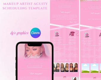 Plantilla de programación Acuity para maquilladores, editable en Canva