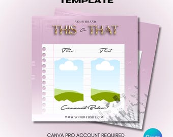 Plantilla de folleto "Esto o aquello", editable para redes sociales (descarga digital)