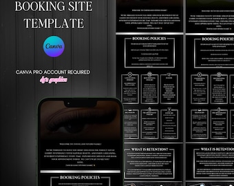 Plantilla de programación de Lash Tech Acuity, diseño web editable en Canva