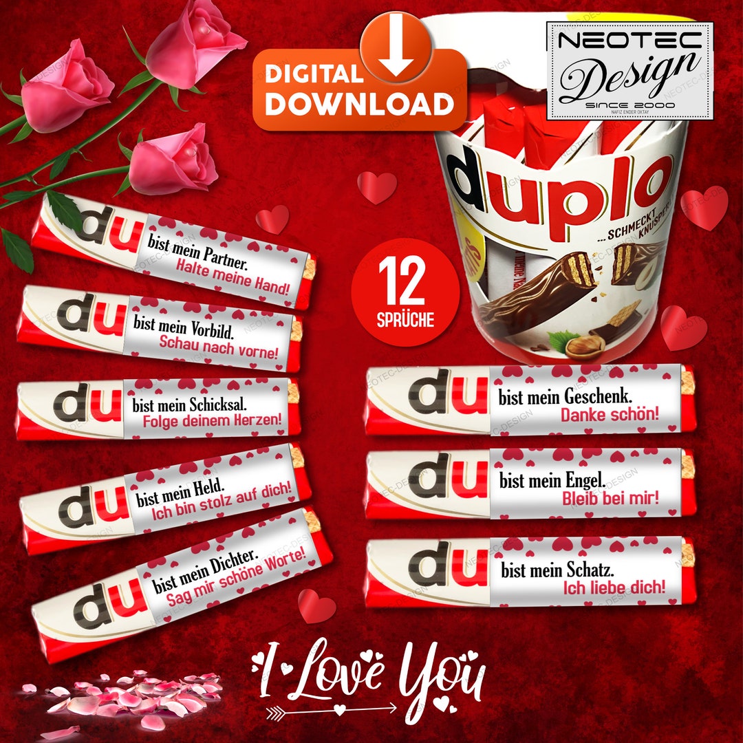 24 er SET mit I Love You und XMAS Sprüchen, Duplo Banderolen zum