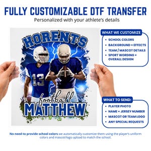 Football Dtf, Custom Player Name - Ready To Press | Sports Heat Transfer | Personalized Apparel imagem 3