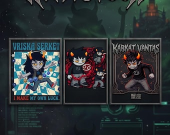 Homestuck 3 digital prints bundle, gamzee , Homestuck graphic designs