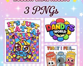 Dandy's World PNG 3 PNG Pack, Roblox Game Characters, Yatta, kandi ,(Digital Download)