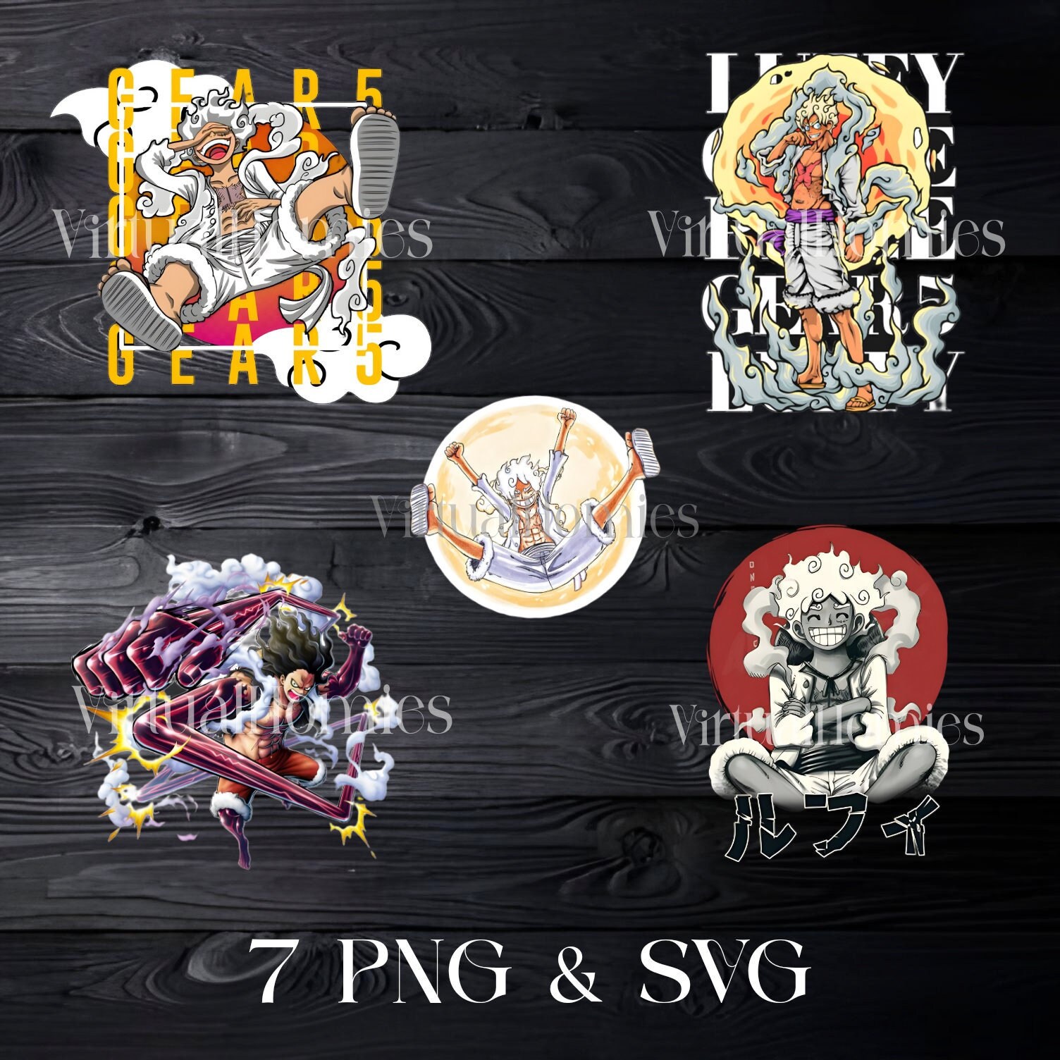 ONE PIECE x B-Side Label Sticker Luffy Gear 5 A Nika Waterproof