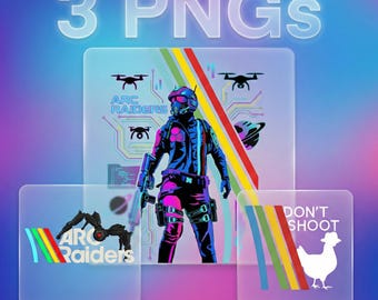 ARC Raiders PNG Clipart Bundle, Sci-Fi Graphics (Digital Download)