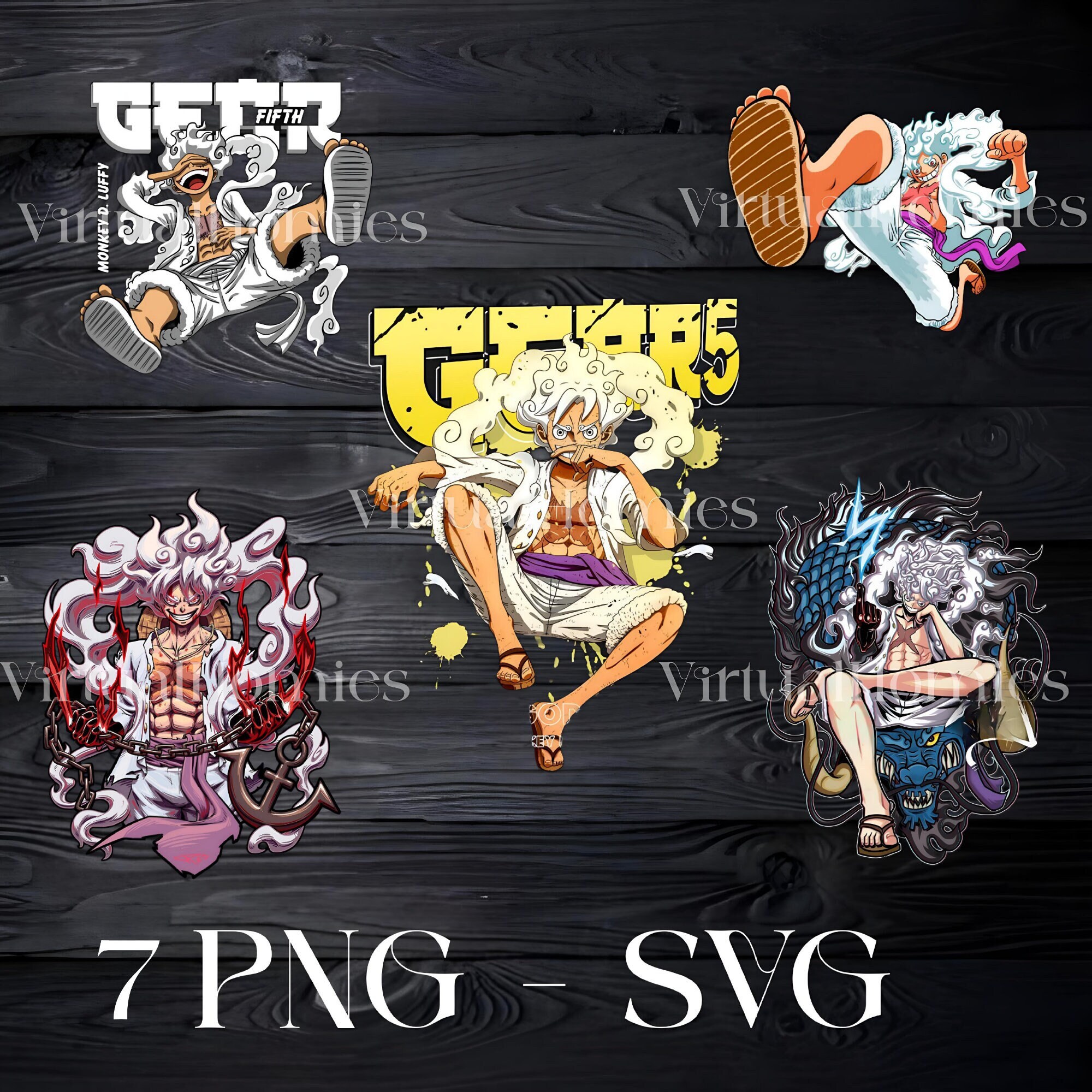 Luffy Gear 5 Logo SVG PNG, Sun God Nika Gear 5 Straw Hatted SVG