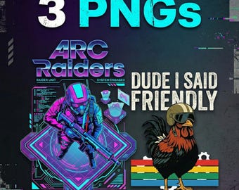 ARC Raiders PNG Clipart Bundle, Sci-Fi Graphics (Digital Download)