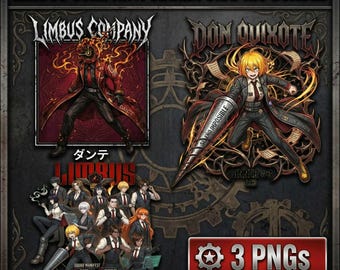 Limbus Company Sinners PNG Pack, Don Quixote Graphic Design (3 PNGs)