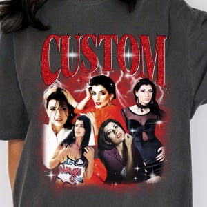 Comfort Colors® Custom 90s Vintage Bootleg Shirt, Custom Photo T-Shirt, Personalized Girlfriend Gift, Couples Anniversary or Christmas Gift