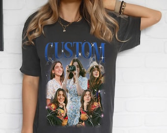 Custom Comfort Colors® Bootleg Rap Tee, Retro Graphic 90s Shirt, Custom Photo Shirt, Personalized T-Shirt, Bachelorette Gift, Christmas Gift