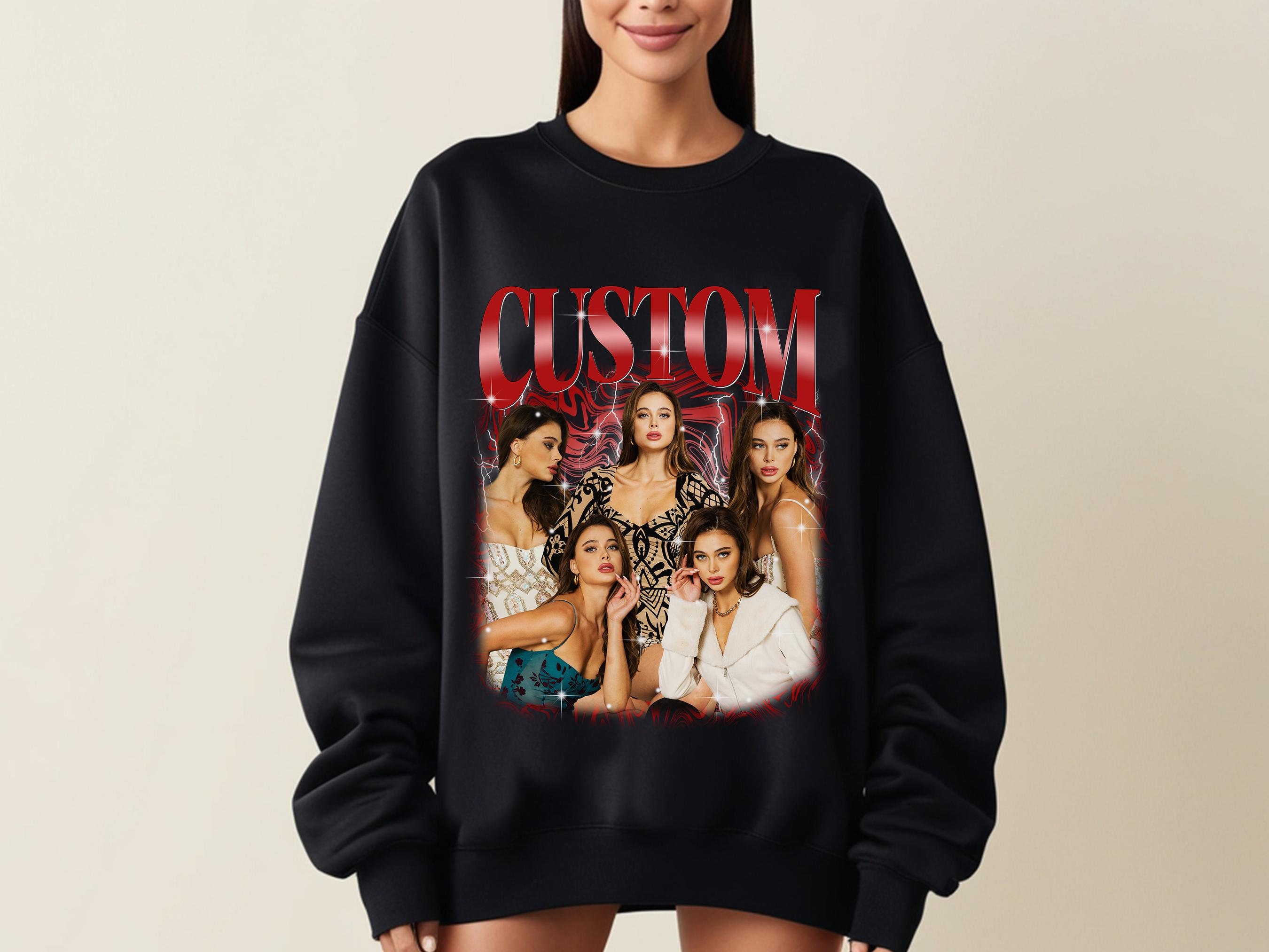 Custom Bootleg Rap Tee, Custom Your Girlfriend Boyfriend Christmas Gift Sweatshirt, Custom Photo Hoodie, Custom Photo Sweatshirt, Photo Tee