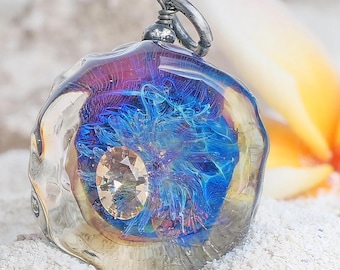 The Dancing Lights Crystal Necklace – Handmade Glass Art Fantasy Jewellery