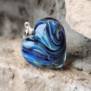 Glass heart Lampwork necklace Glass art