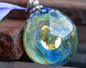 Nymphs Blessing Crystal Necklace Iridescent Glass Pendant Magical Fantasy Jewelry