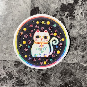 Rainbow Lucky Cat Sticker