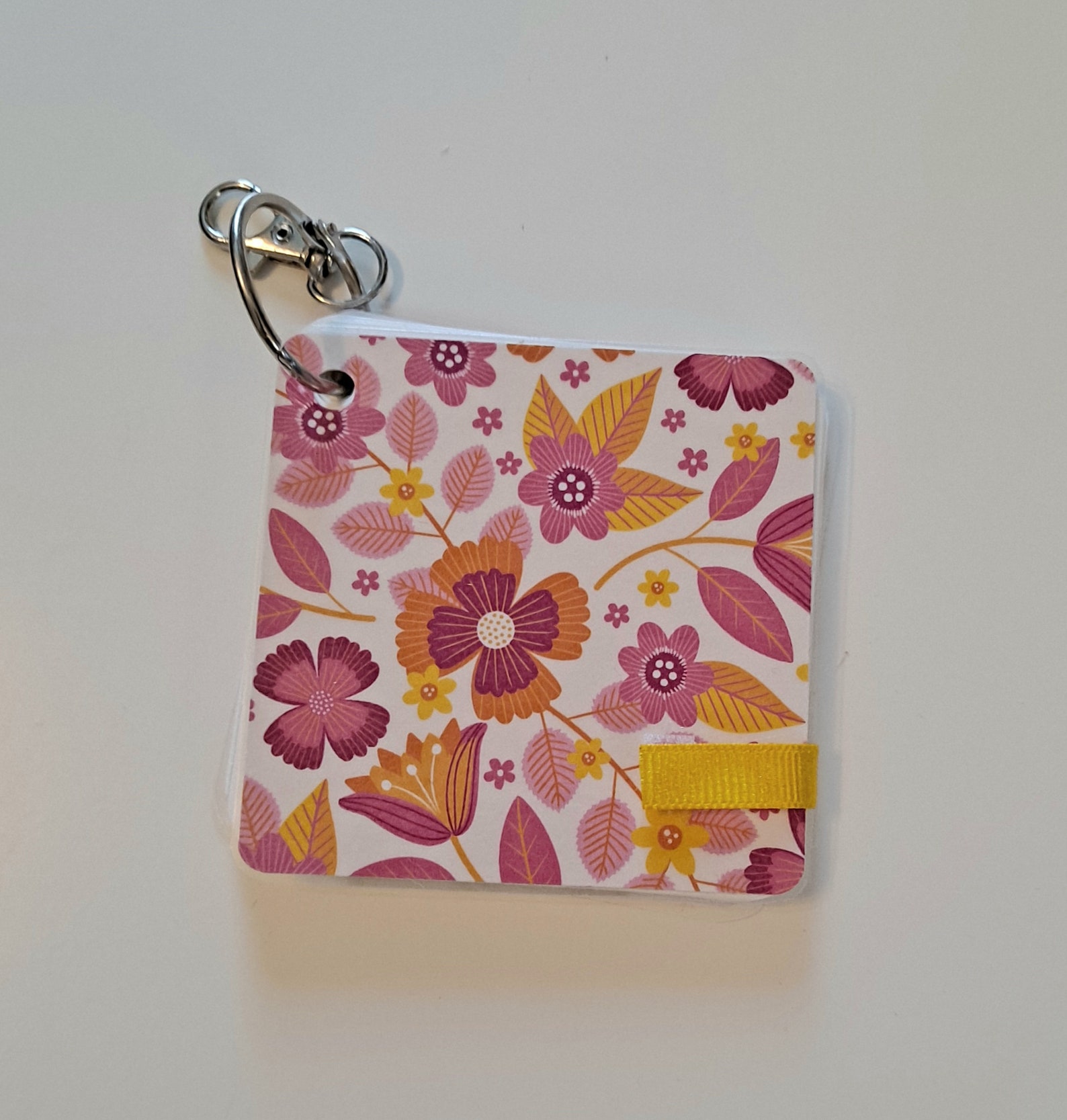 Sketchbook Keychain, Pink Floral - Etsy