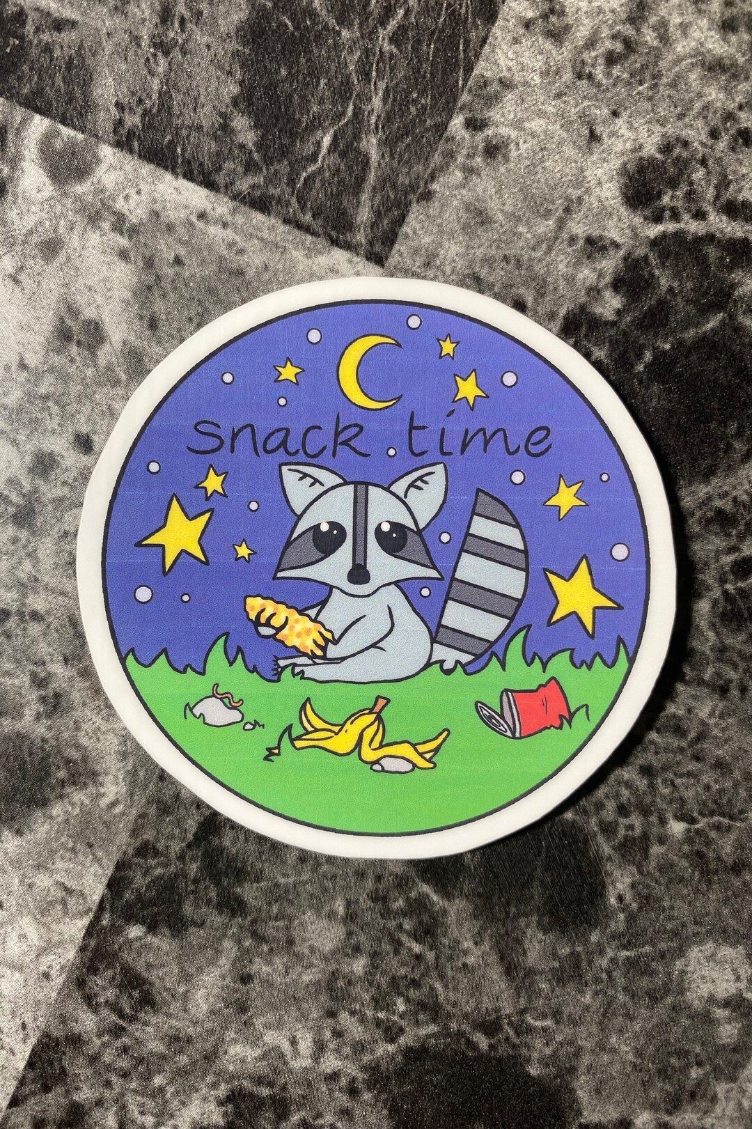 Snack Time! Raccoon Sticker - Etsy