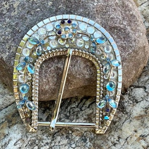 D-Style Blue Bling Belt Buckle