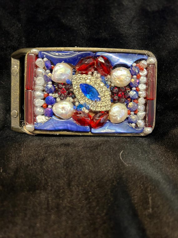 Patriotic Red, White, & Blue Belt Buckle - Etsy display picture 2