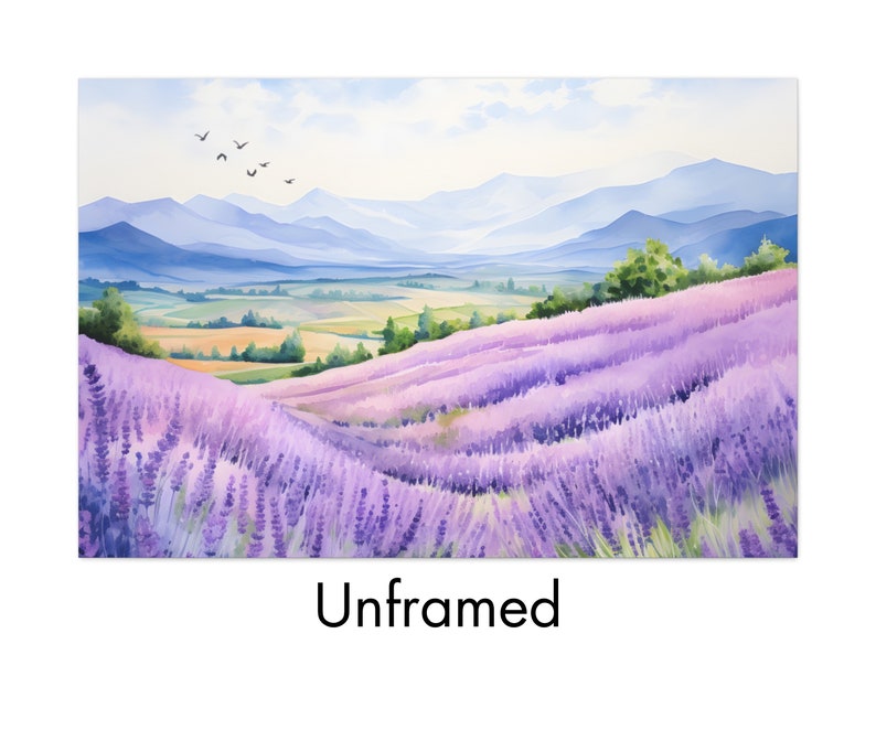 Lavender Field Wall Art, Landscape Wall Art, Framed Canvas Wall Art